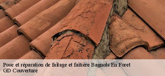 Pose et réparation de faîtage et faîtière bagnols-en-foret-83600 GD Couverture