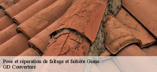 Pose et réparation de faîtage et faîtière  giens-83400 GD Couverture