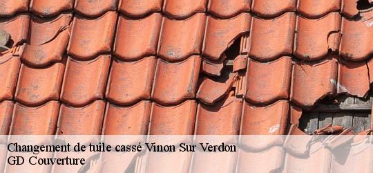 Changement de tuile cassé vinon-sur-verdon-83560 GD Couverture
